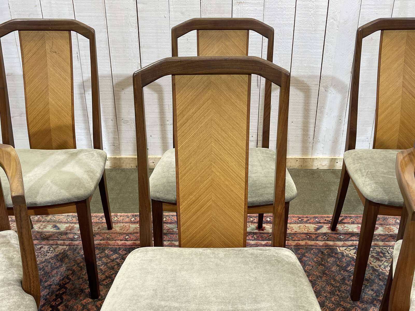 Set of 4 chairs and 2 armchairs by GPlan in teak from the 1970s