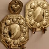 Pair of Large Early-Century Sweden Brass Sconces