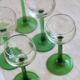 6 mismatched vintage Alsace wine glasses – Green stems