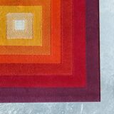 1970s Gorgeous Verner Panton Style "Quadrat" Geometric Op Art Rug. Made in