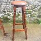 Pair of studded leather bar stools
