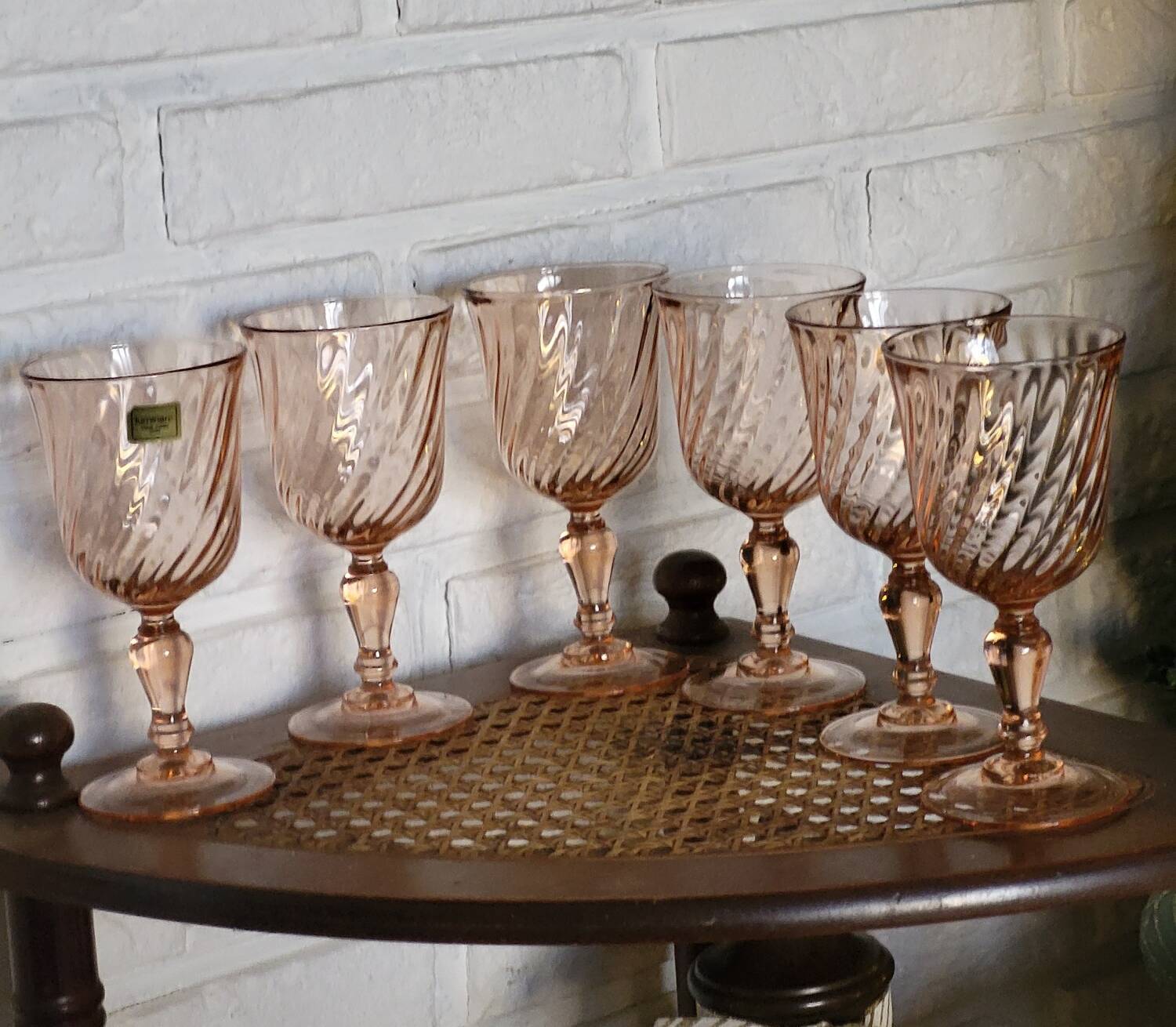 Pink stemware