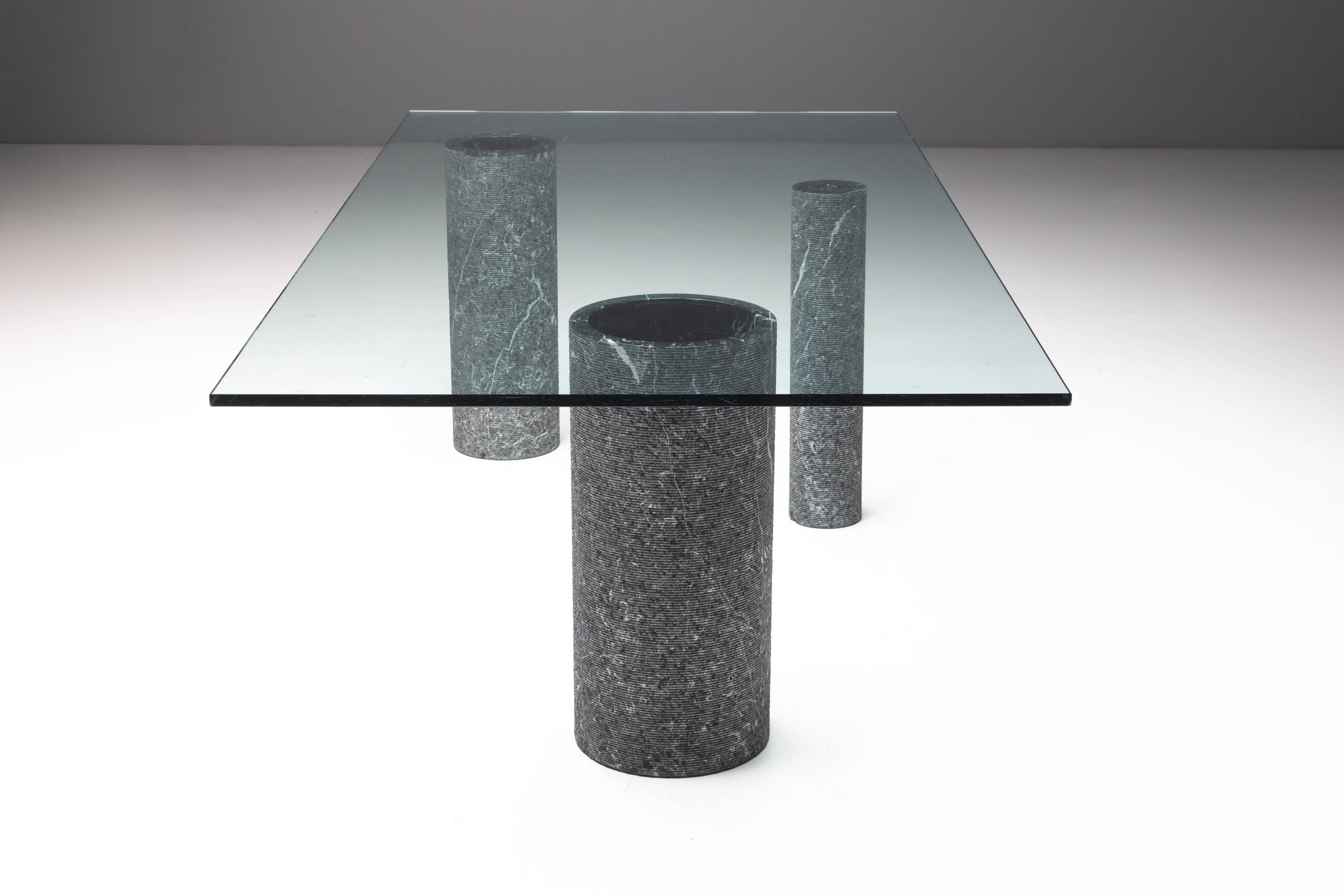 Marble and Glass Dining Table by Massimo Vignelli, Italy, 1980s