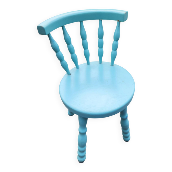 Chaise enfant en bois tourné vintage