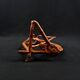 Dogon Nommo bronze statue with brown patina and red highlights, mid-20th century