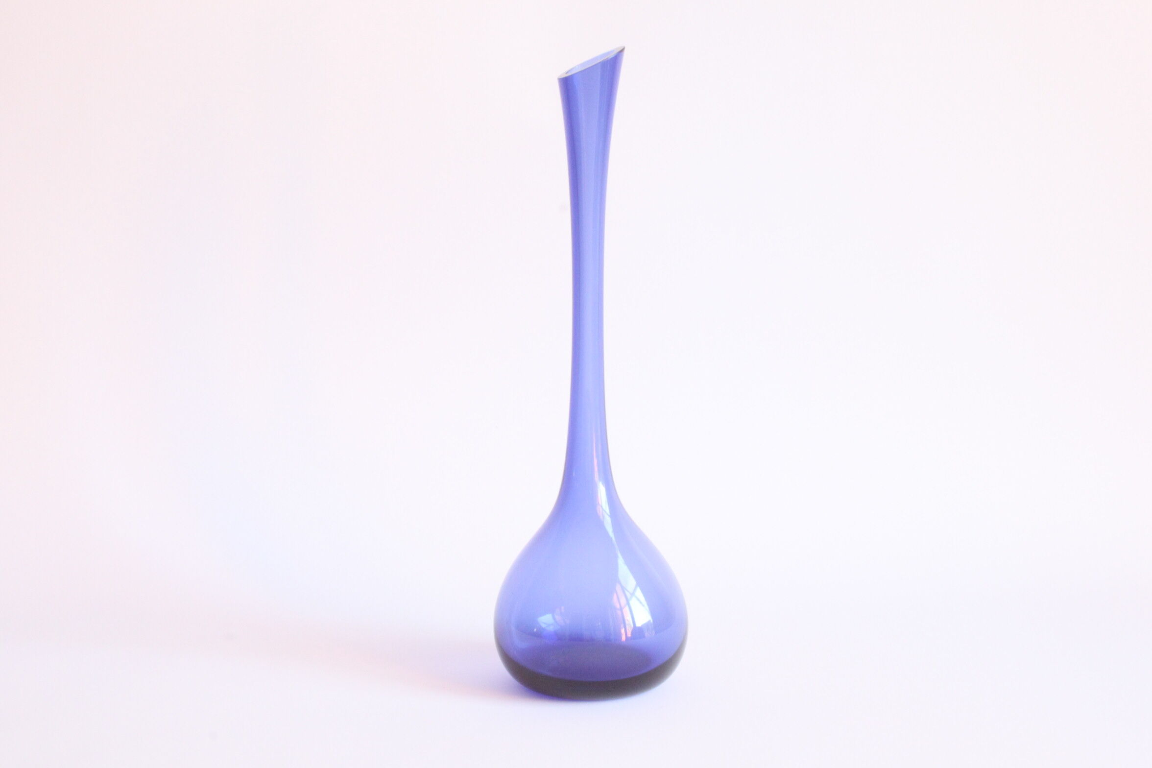 Scandinavian blue glass bud vase, 1960s