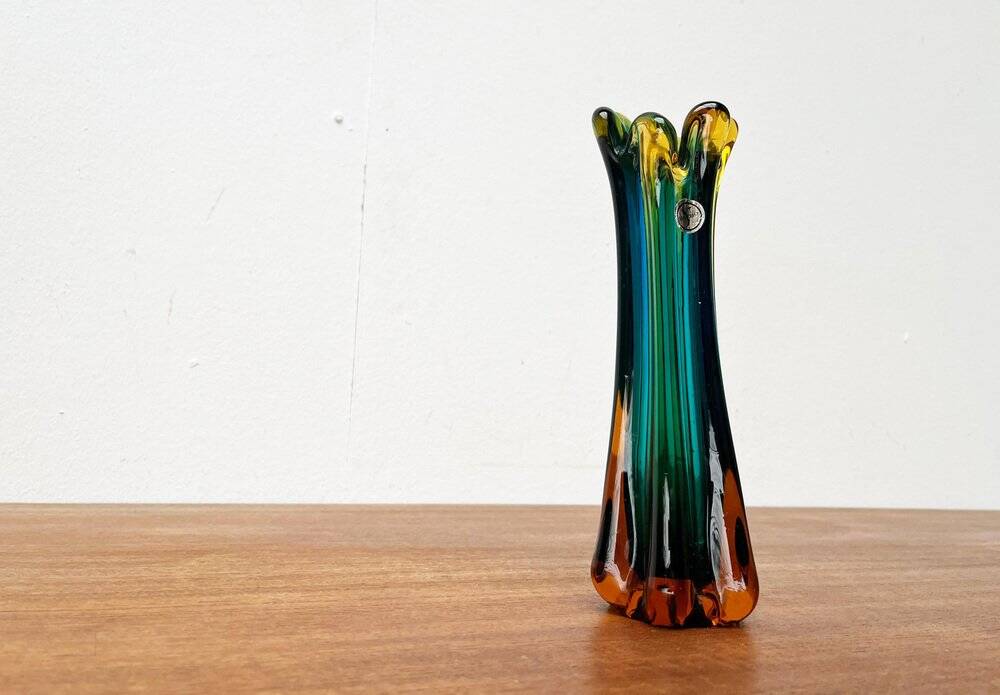 Italian Sommerso vase in Murano glass attributed to Flavio Poli for Seguso, 1970s.