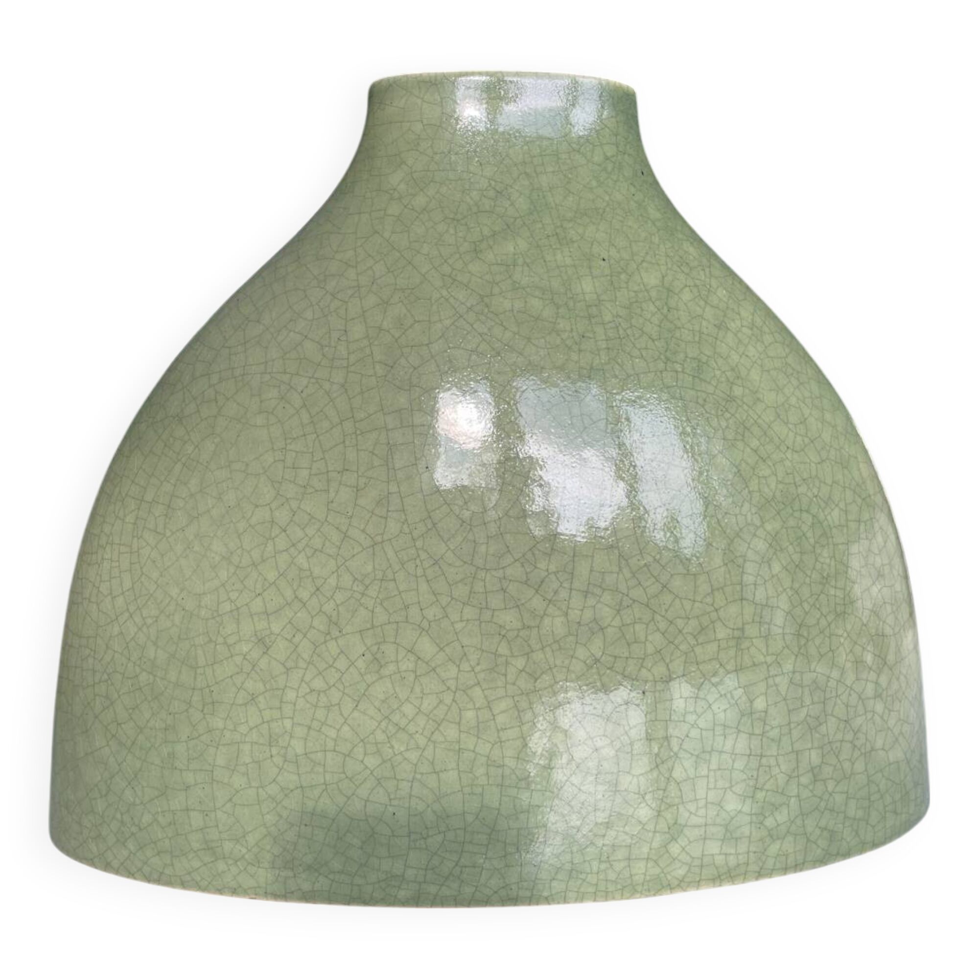 Green ceramic vase
