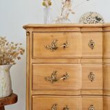Crossbow chest of drawers in raw wood - 3 drawers - Louis XV style