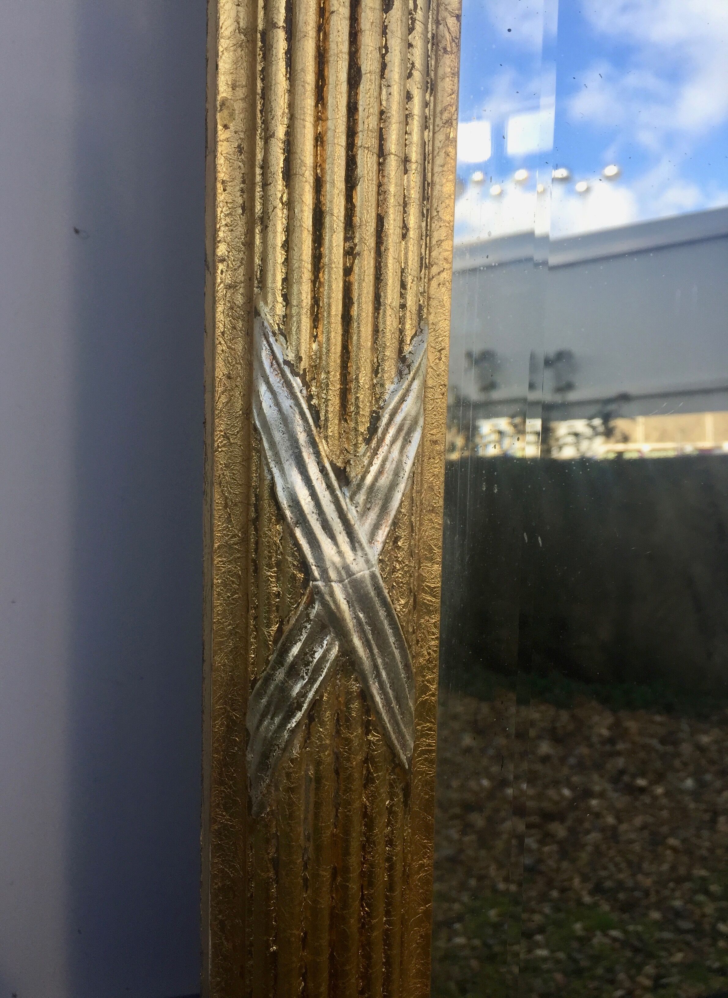 Gold and silver, mirrored early twentieth, 123 x 82 cm