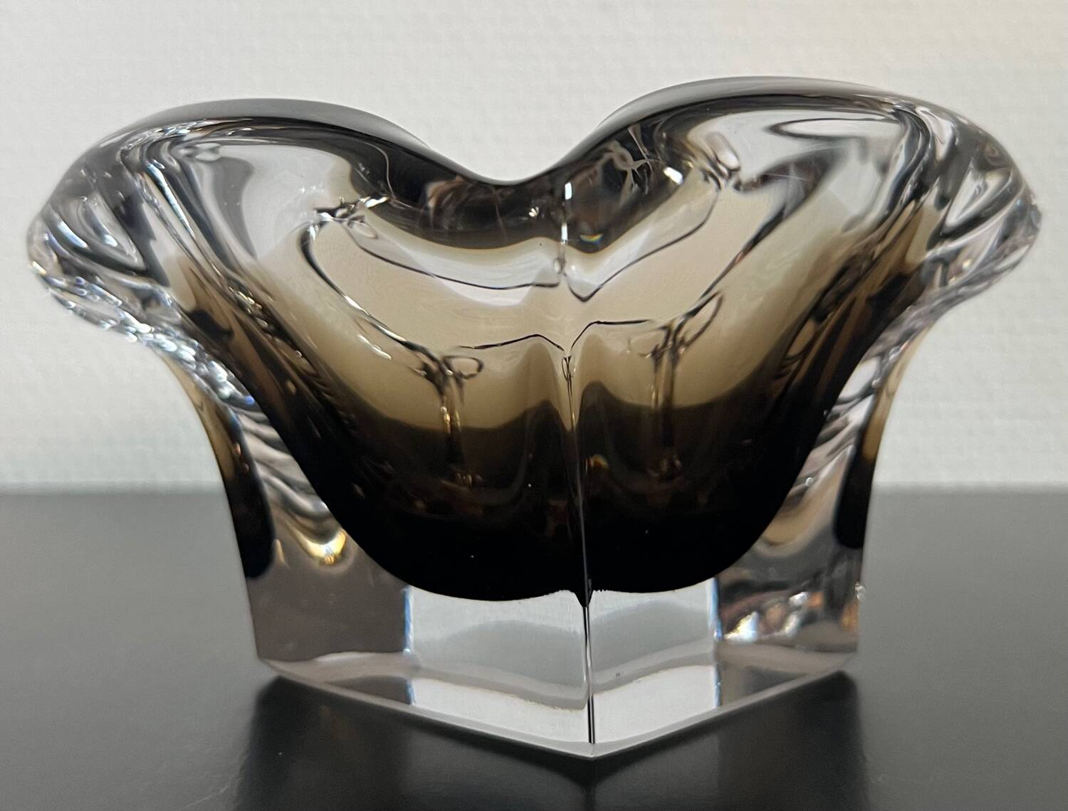 Thick glass ashtray from the 80s