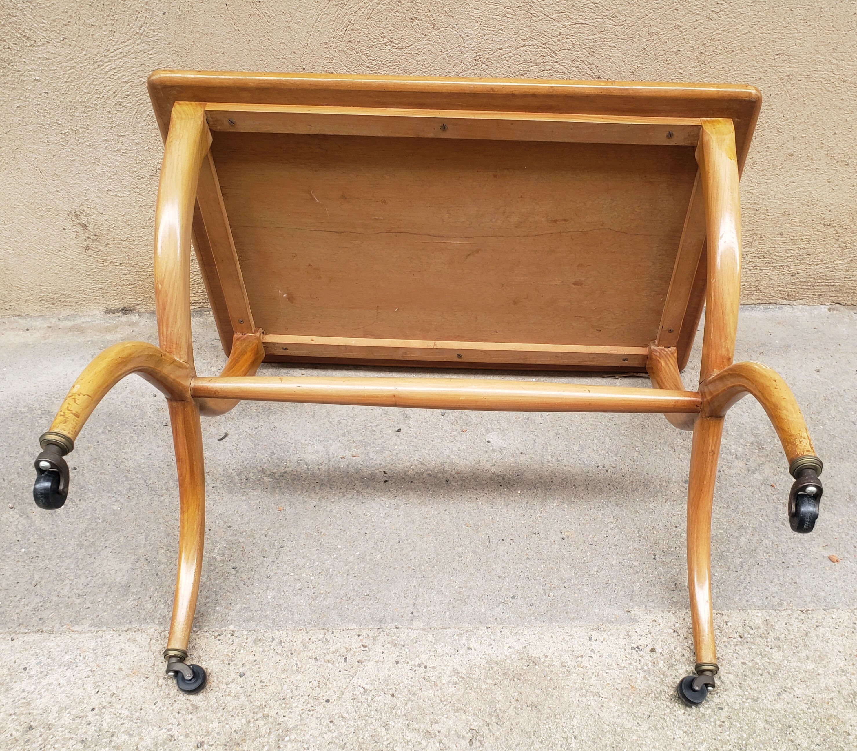 Side table on wheels Italian design 50s