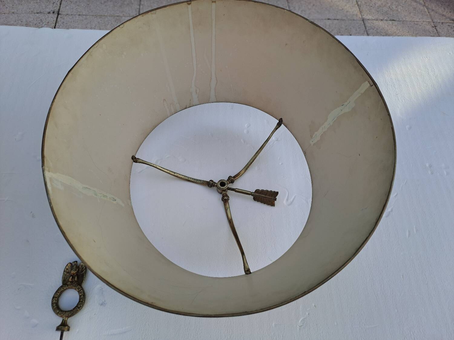 Empire style bouillotte lamp in bronze and sheet metal