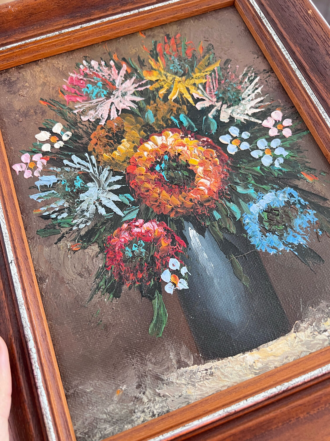 Oil on canvas framed - bouquet