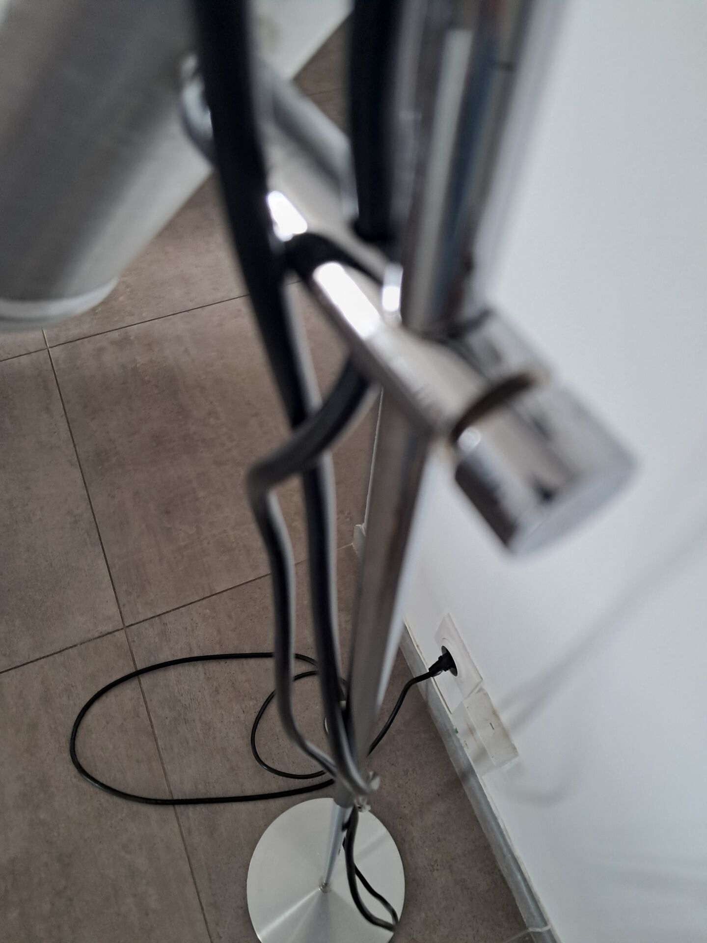 Chrome floor lamp from the 1970s