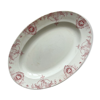 Oval plate in iron earth Luxeuil, KG Lunéville circa 1900