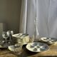 Set of 8 oyster plates or compartment plates, aquatic model Lourioux Fo.