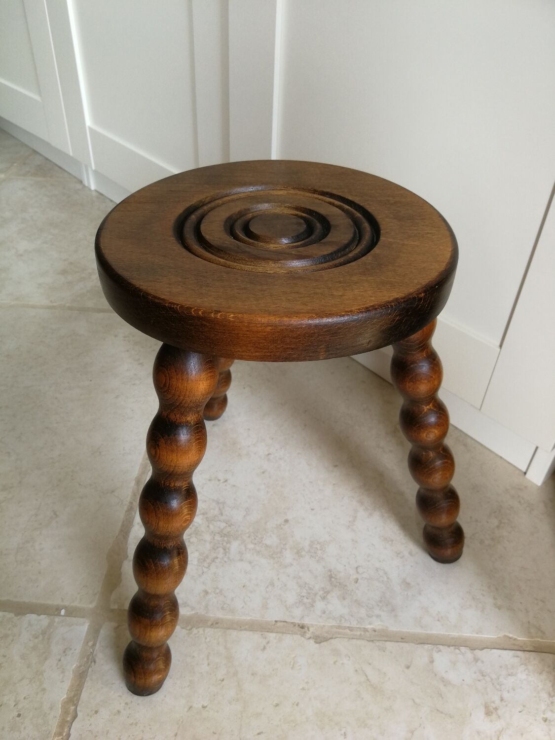Vintage wooden tripod stool