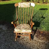 Rocking-chair in beech of the 60s wood