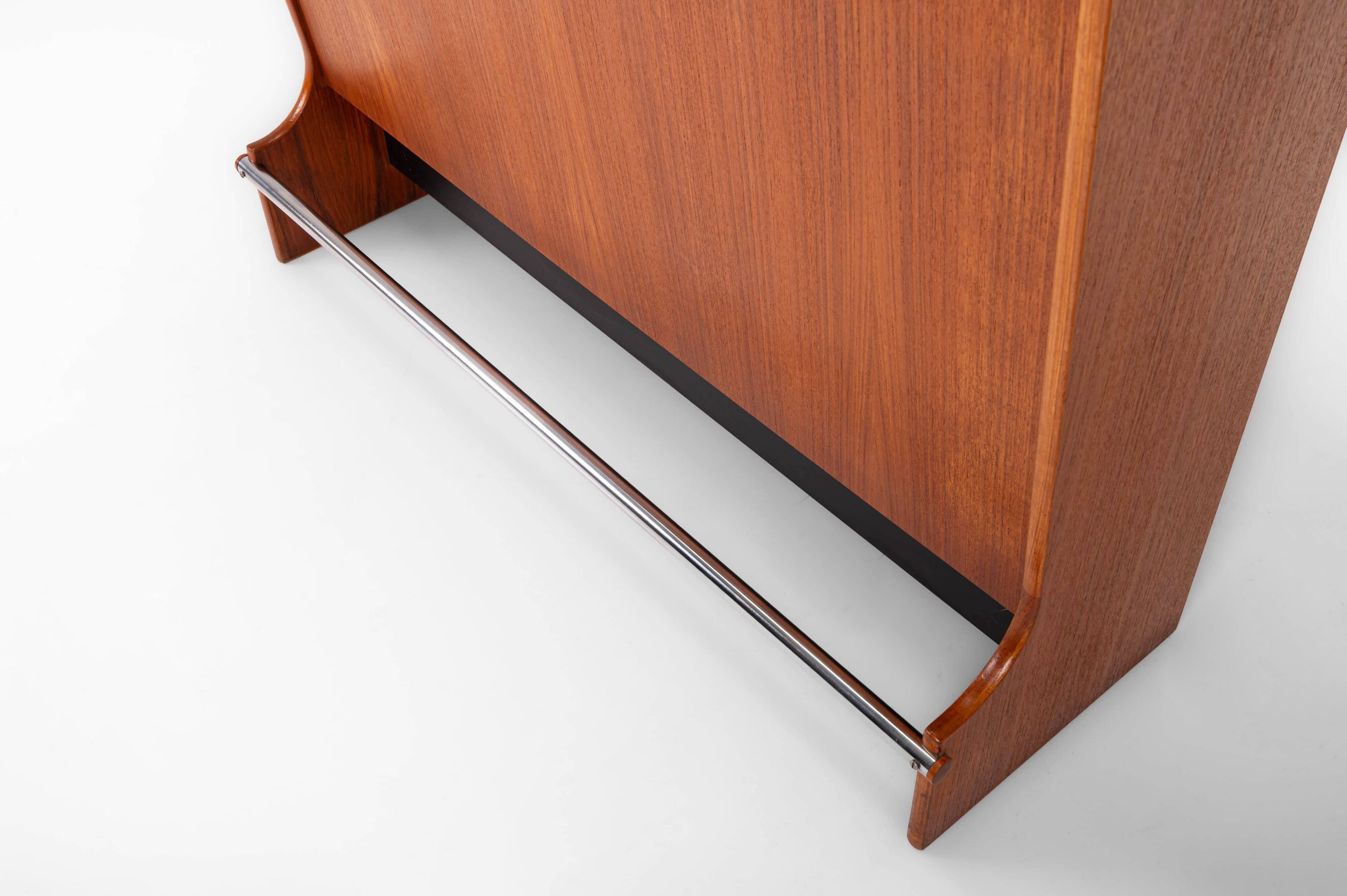 SK661 Cocktail Cabinet and Bar Stools by Johannes Andersen for Skaaning & Son 1960s