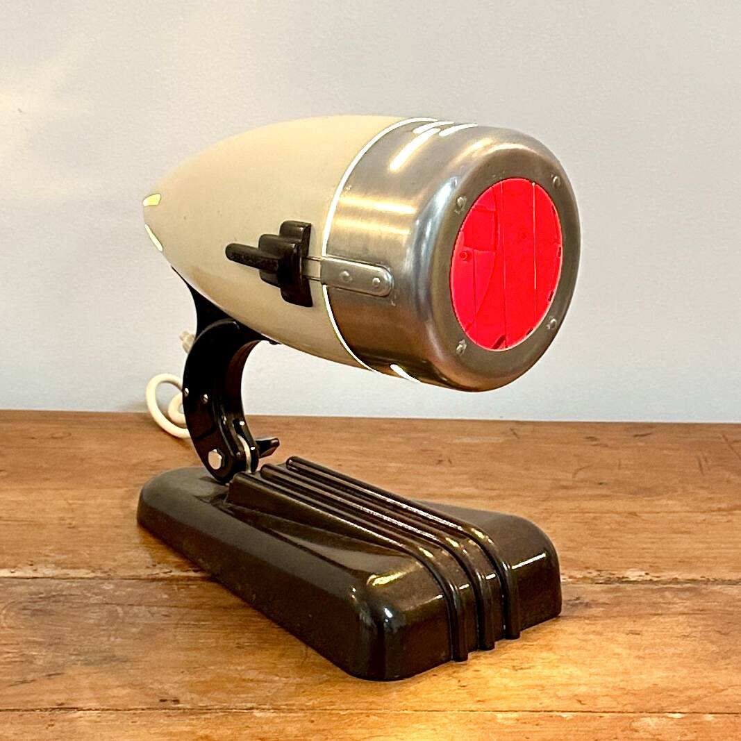 Bakelite and chromed metal lamp - 1950s - Bauhaus style - Sollux Hanau