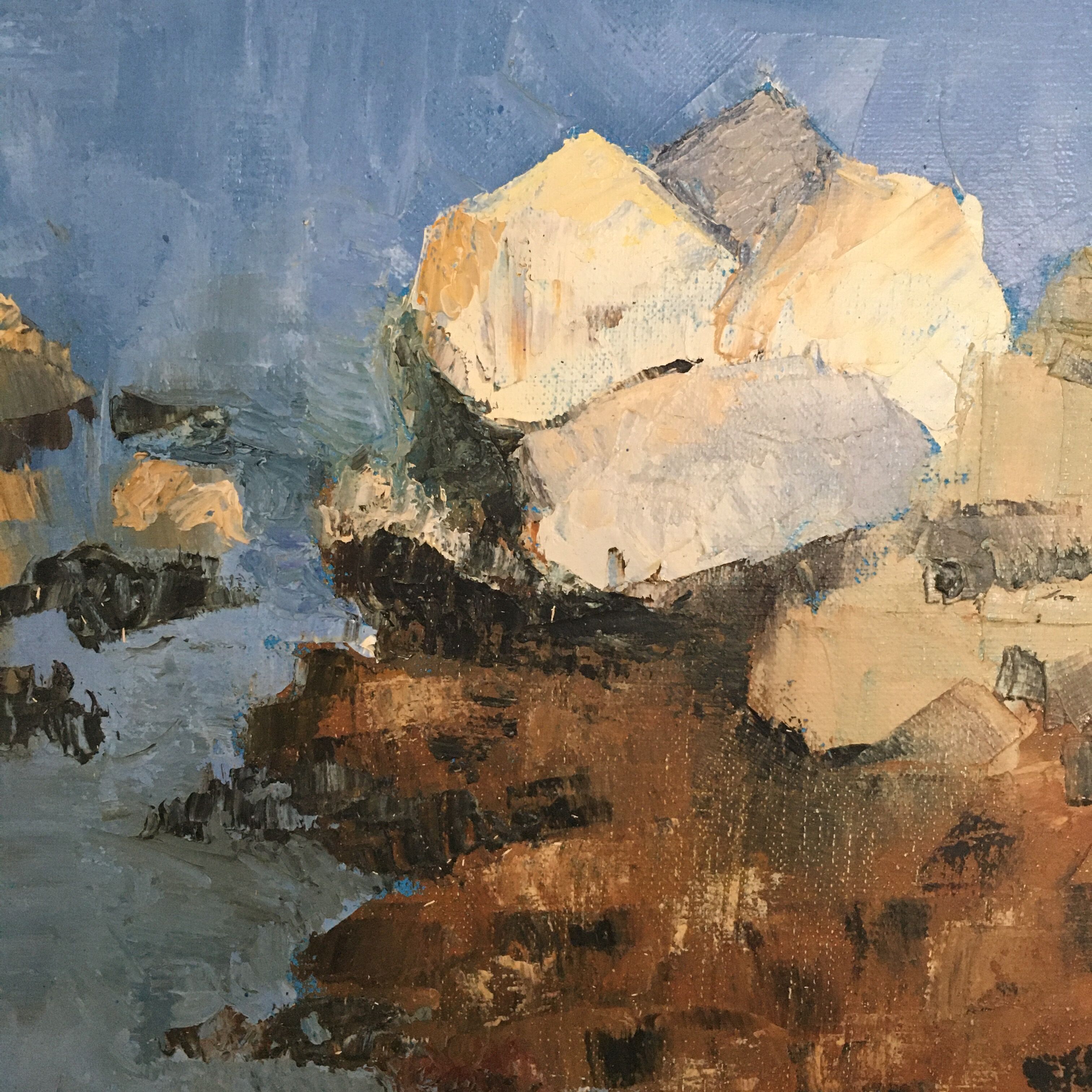 Sea and rocks painting