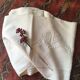 Drap fil de lin ancien avec monogramme OB