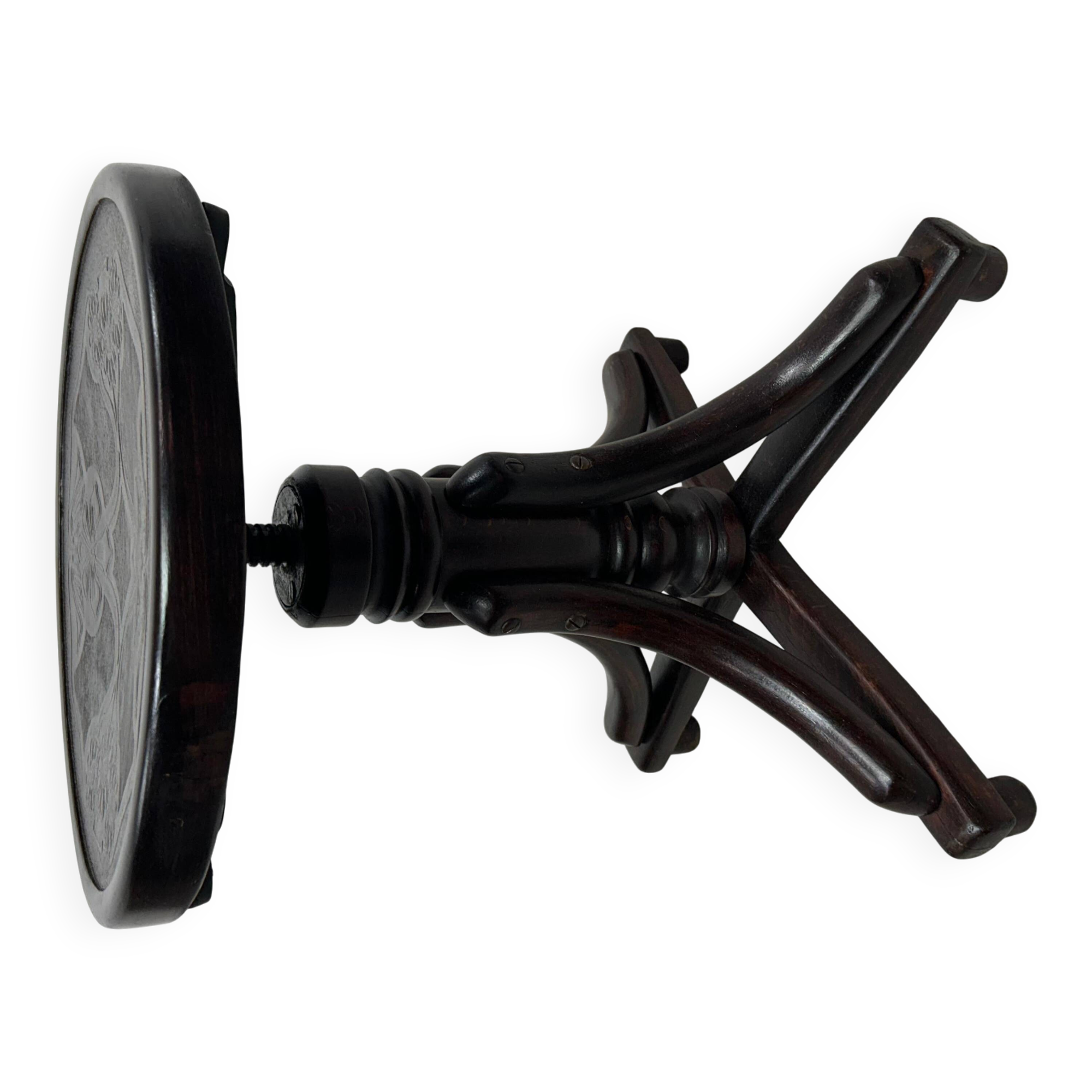 Curved wooden piano chair by Thonet