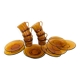 8 Duralex amber glass cups and saucers – France, 1970s