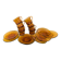 8 Duralex amber glass cups and saucers – France, 1970s