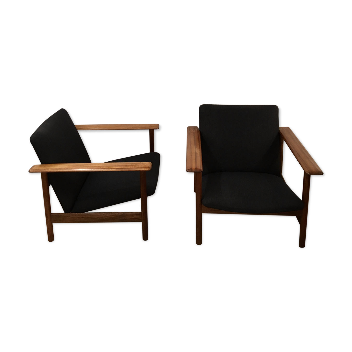 Hugues Steiner 1960 rosewood armchairs