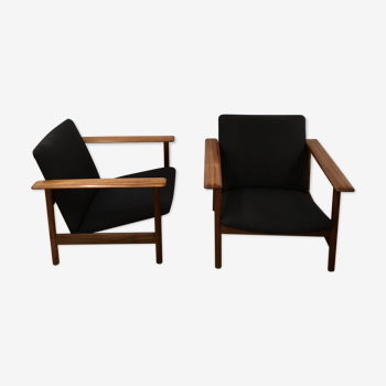 Hugues Steiner 1960 rosewood armchairs