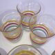 Set of 7 old tricolor glasses