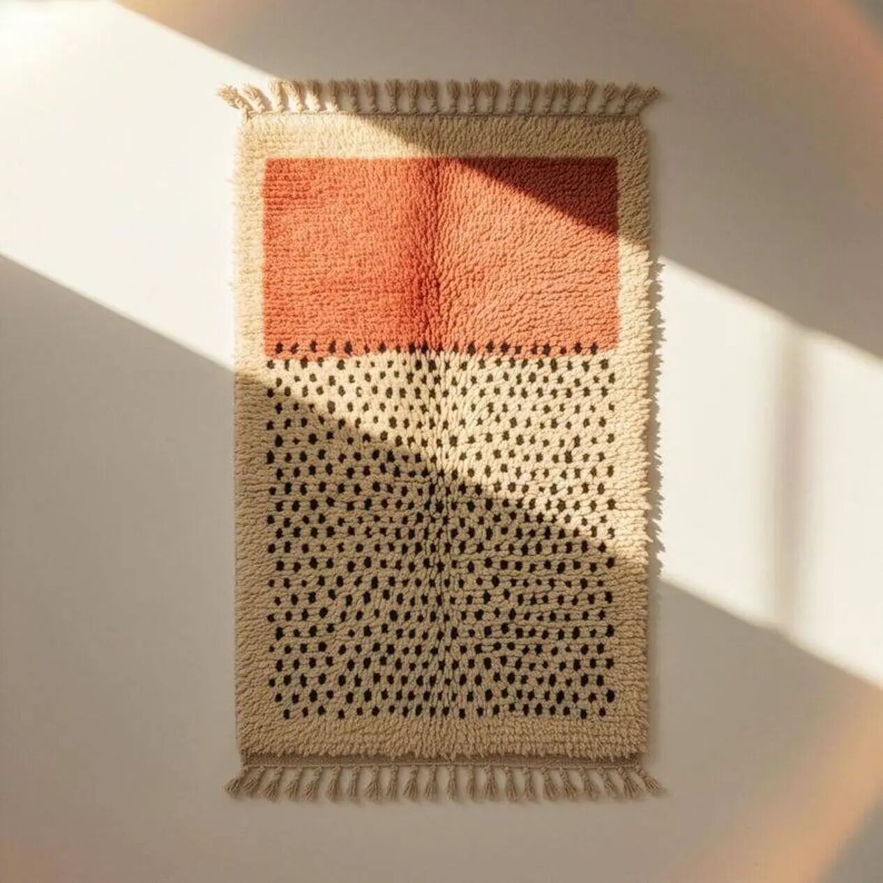 Tapis tissé à la main 250x150 cm, laine, rose, Maroc
