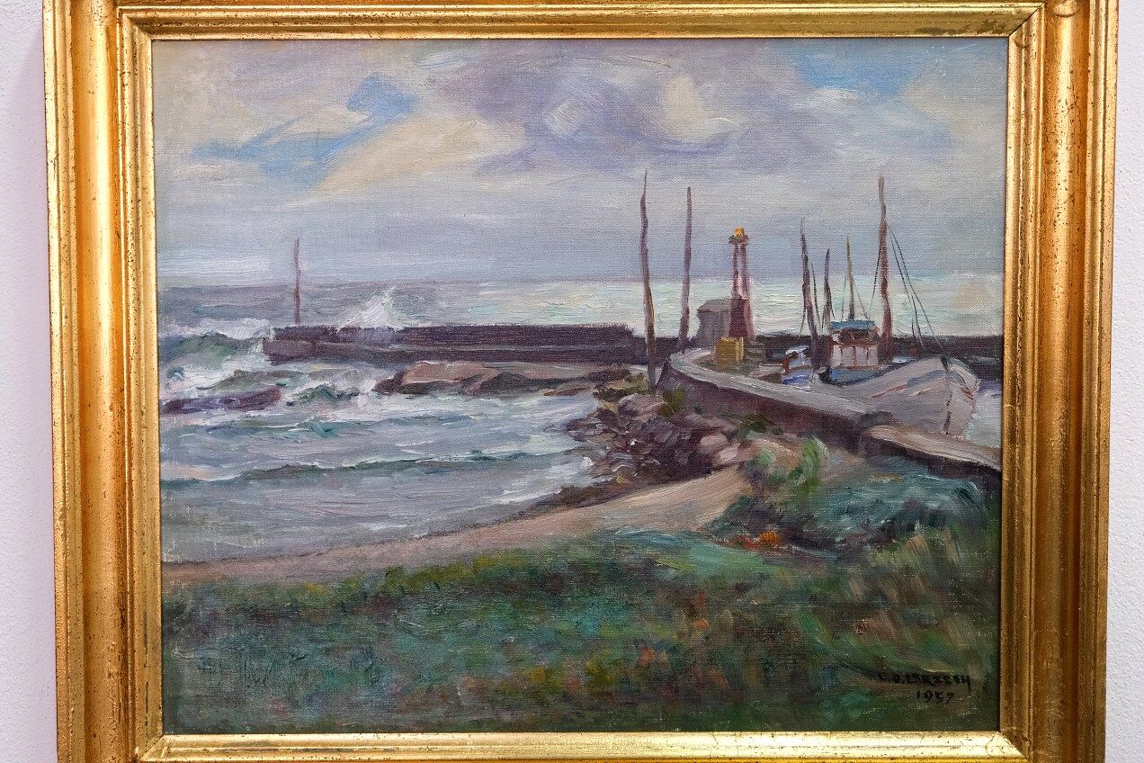 Swedish Modern Oil Painting , 1957, Carl Oscar Larsson (1887-1962)