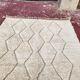 Beni Ouarain rug 300x200 cm – Natural cream wool – Diamond pattern in tone