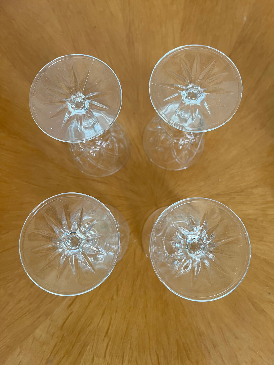 Set of 4 crystal glasses from Reims 1950