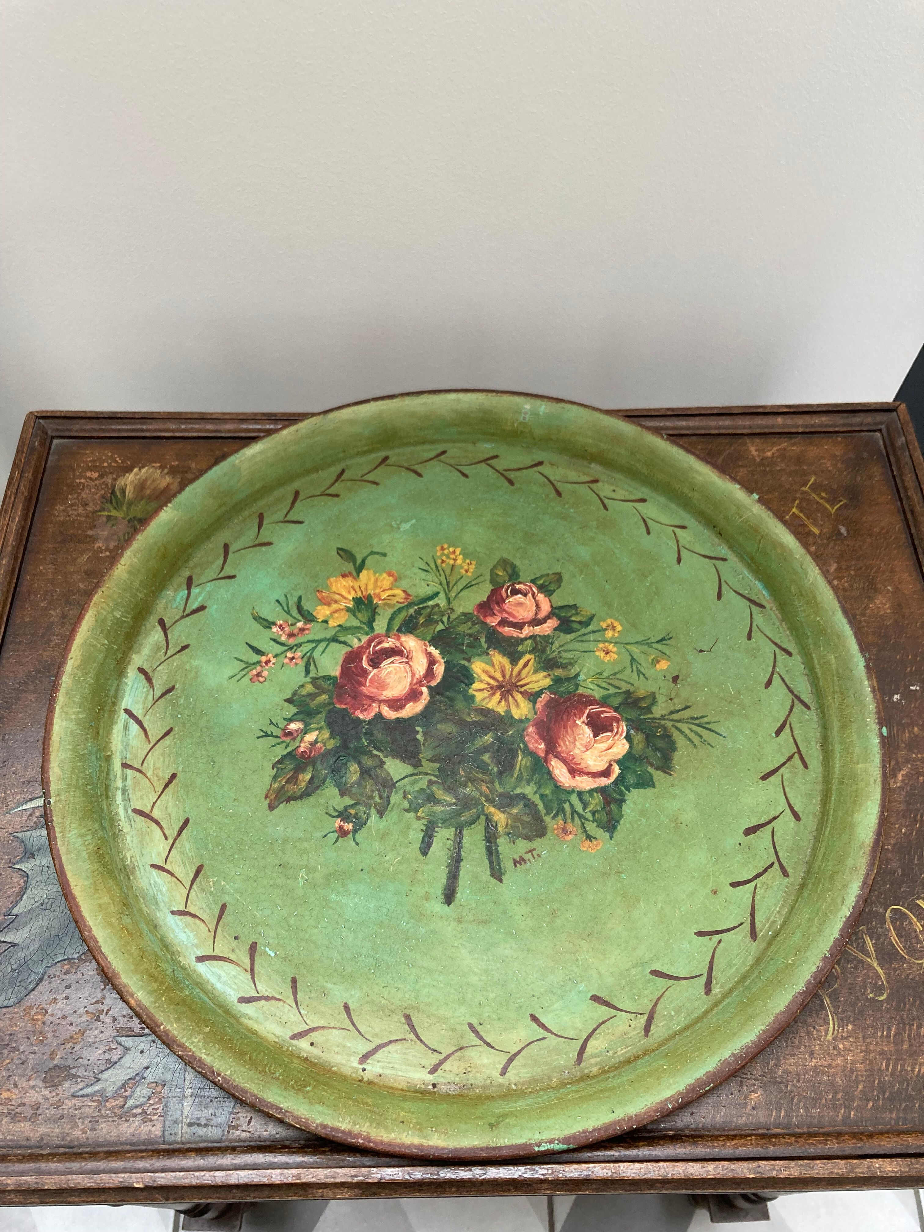 Sheet metal top, painted bouquet Napoleon III era