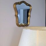 Baroque style gilded mirror – antique patina – 37 x 30 cm