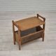 1970s, Danish newspaper side table. Solid oak wood, furniture mesh.