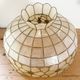 Vintage XXL pendant light in mother-of-pearl and brass