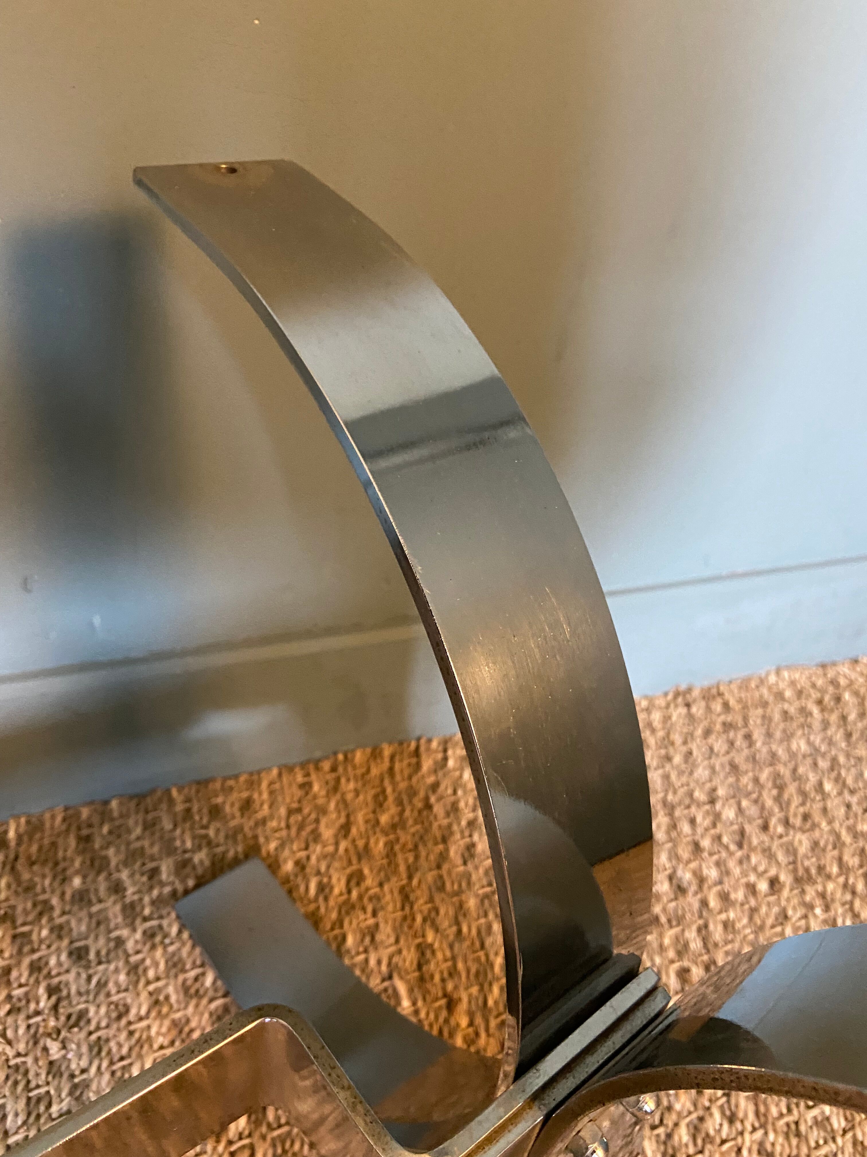 Chrome and smoked glass coffee table from the 70s