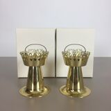 Set of 2 original 1960s nos brass candleholder made by Hans-Agne Jakobsson AB, Sweden
