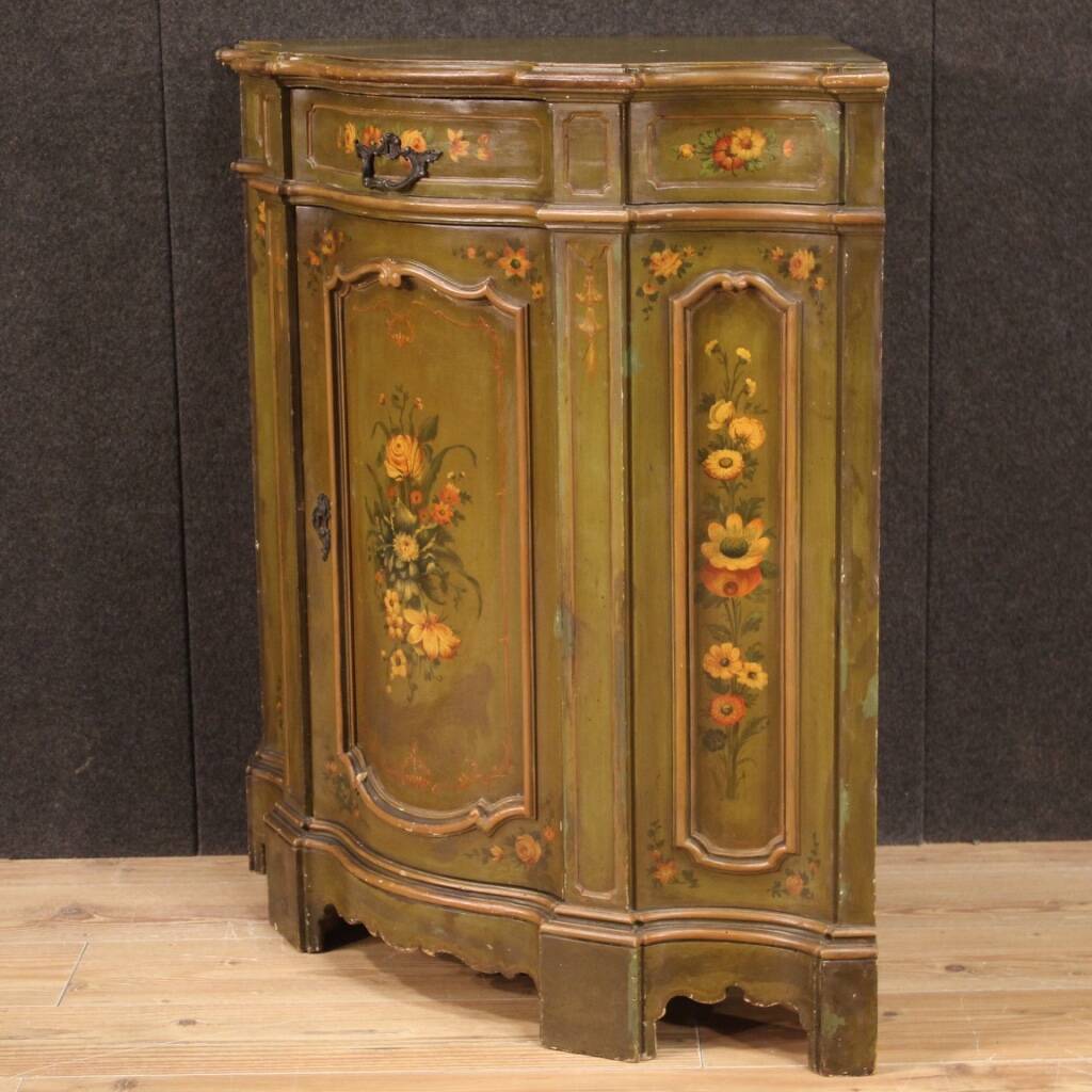 Painted corner cupboard in Venetian style of the 20th century