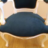 Chaise ancienne rénovée en velours