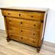 Original Biedermeier chest of drawers after renovation - 19th century - cherry, glossy finish.