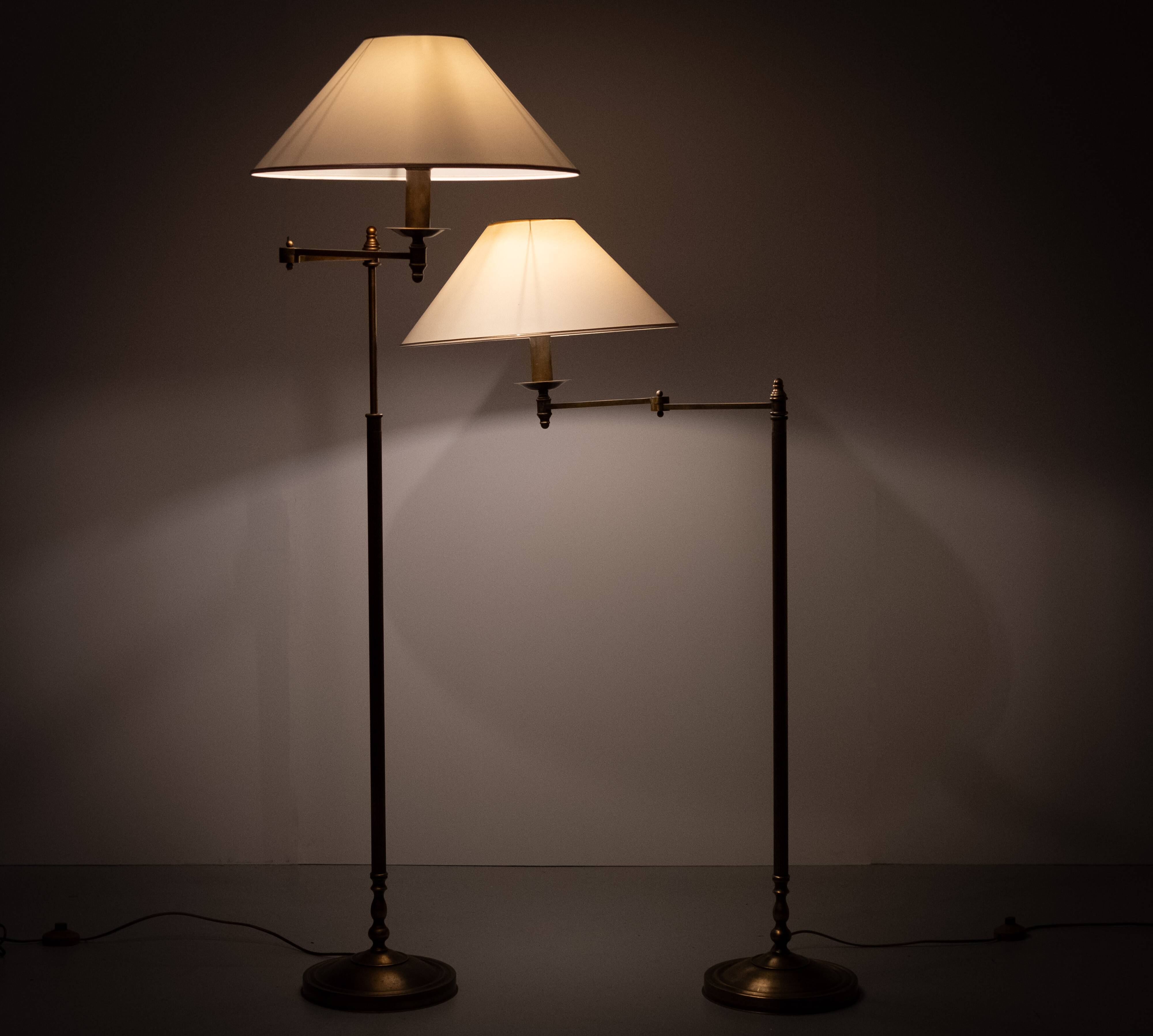 Pair of classic swing arm floor lamps from the 1980s, Germany