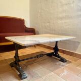 Table basse en marbre et fer forgé