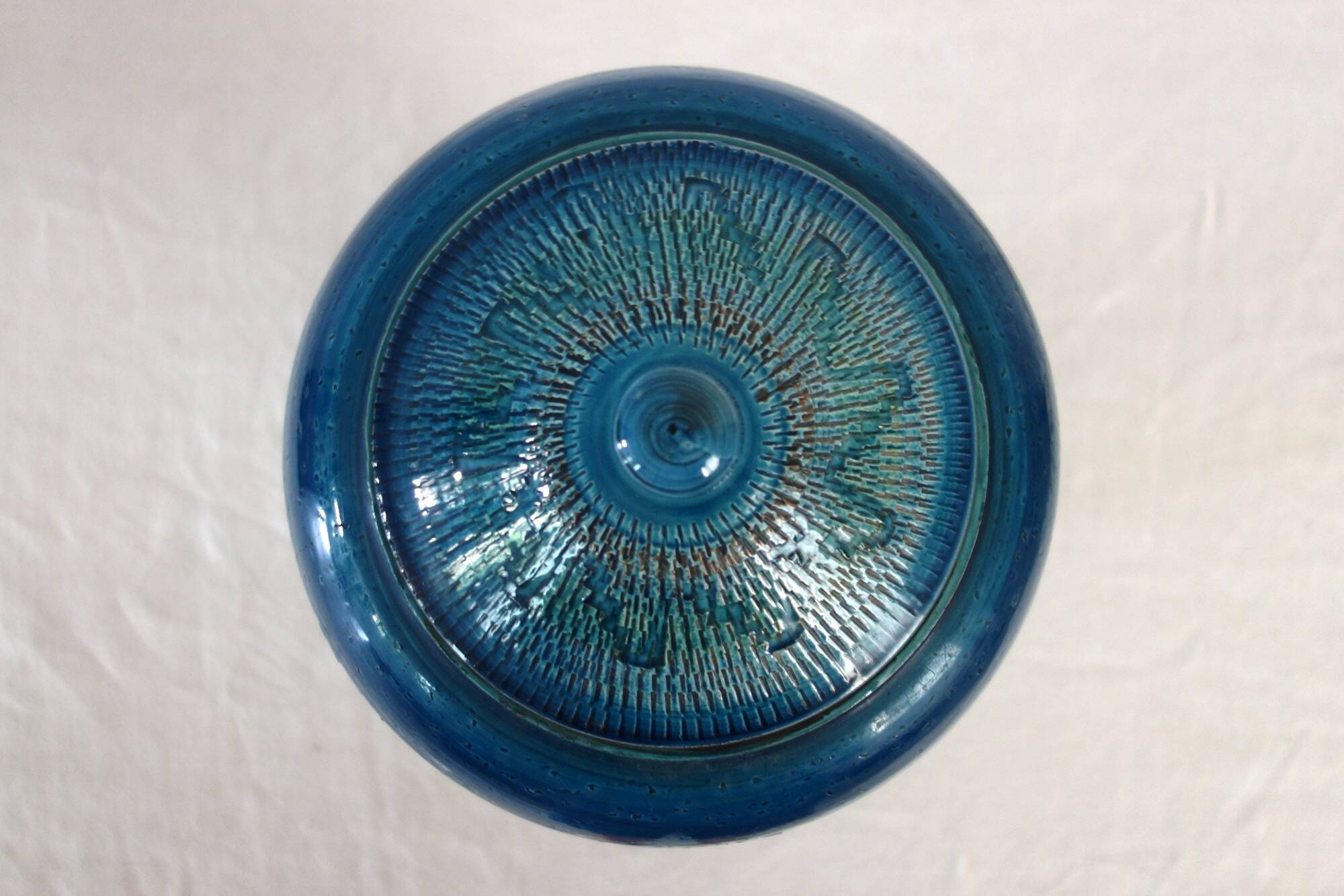 Vase couvert céramique style Bitossi, Italie années 70