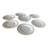 6 assiettes à dessert et son compotier